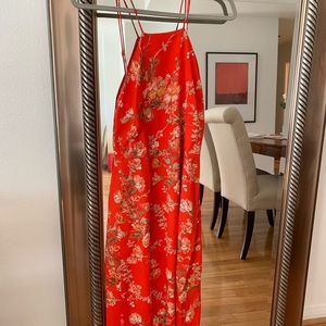 TOPSHOP Red Midi Dress